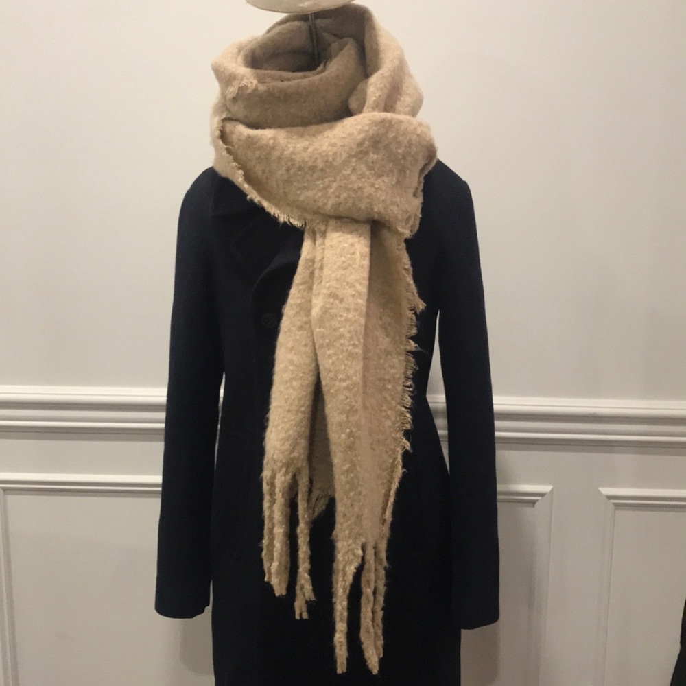 Scarf - wool blend creamy butterscotch colour. 74” Long and 19” width